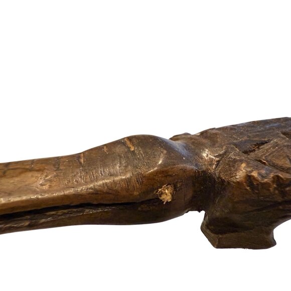 Hand-Carved Wooden Crocodile Figurine - Picture 11 of 14